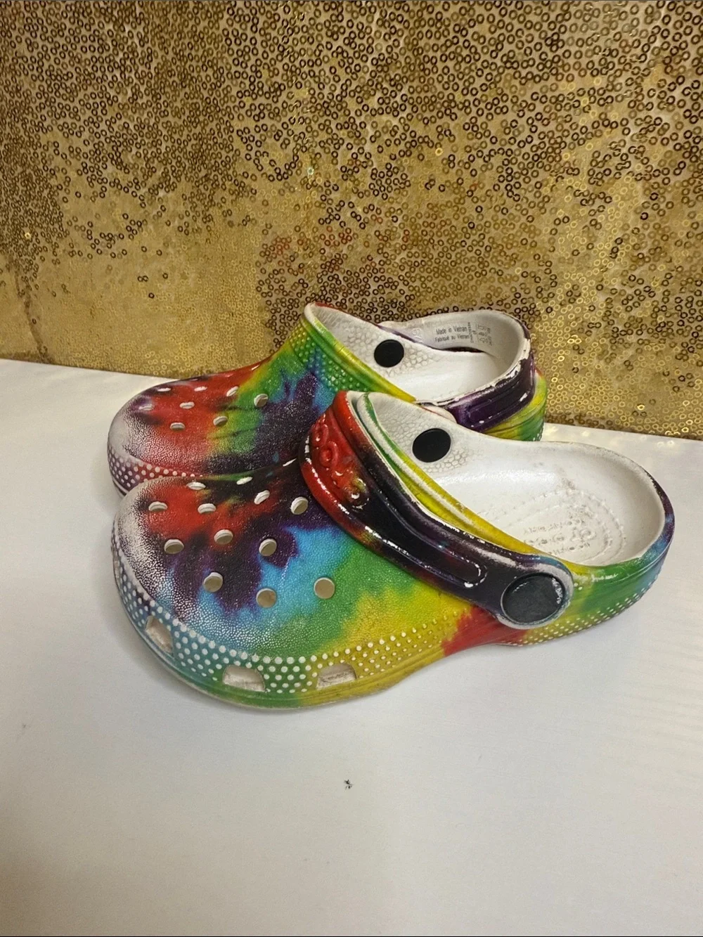 CROCS Kids Multicolor Tie-Dye Slip-On Clogs